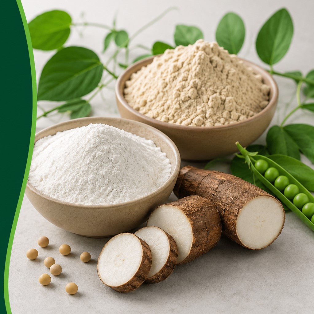 Tapioca cassava-based starch and protein ingredients supplied by Eco Agri Food